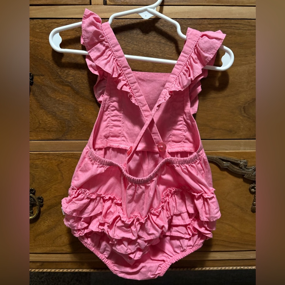 Pink Ruffle Butts overall romper - Picture 2 of 3